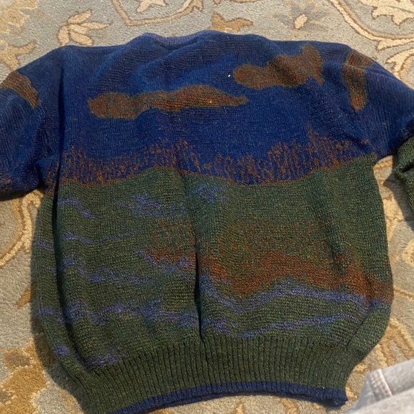 Vintage duck scene Men's Blue and Green Sweater Collectif  XL $80 - Picture 5 of 7